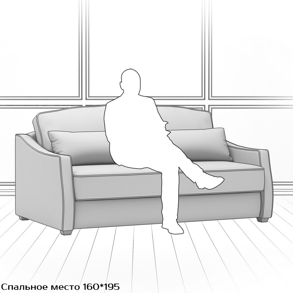 Диван Infante DIf-I-160-K03-KaB03-E30